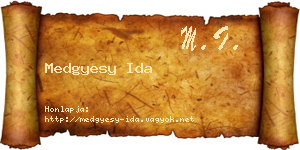 Medgyesy Ida névjegykártya